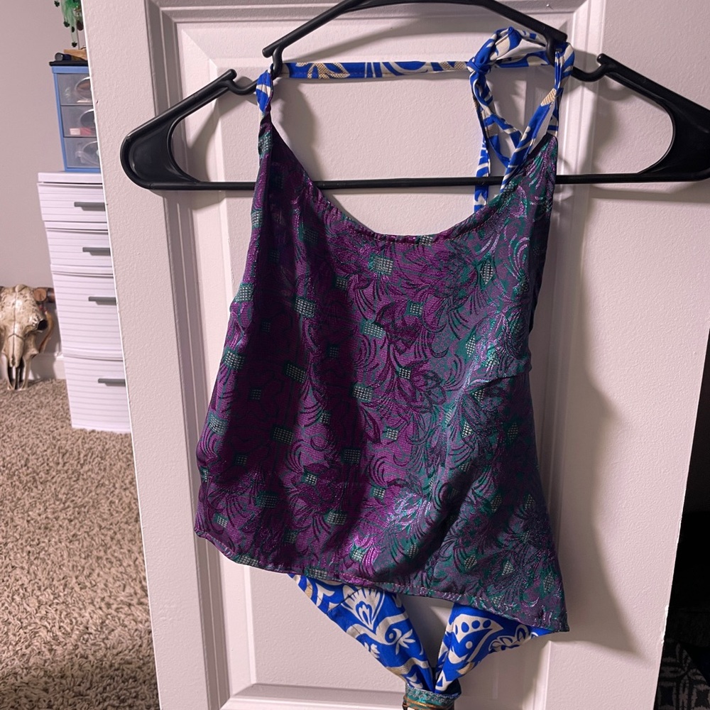 Boho reversible halter top